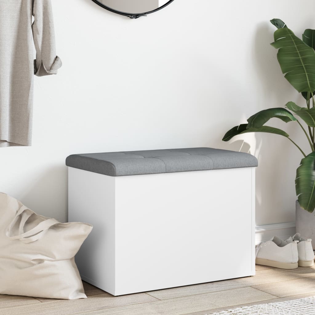 Panca Portaoggetti Bianca 62x42x45 cm in Legno Multistratocod mxl 133612