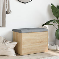 vidaXL Panca Portaoggetti Rovere Sonoma 62x42x45 cm Legno Multistrato