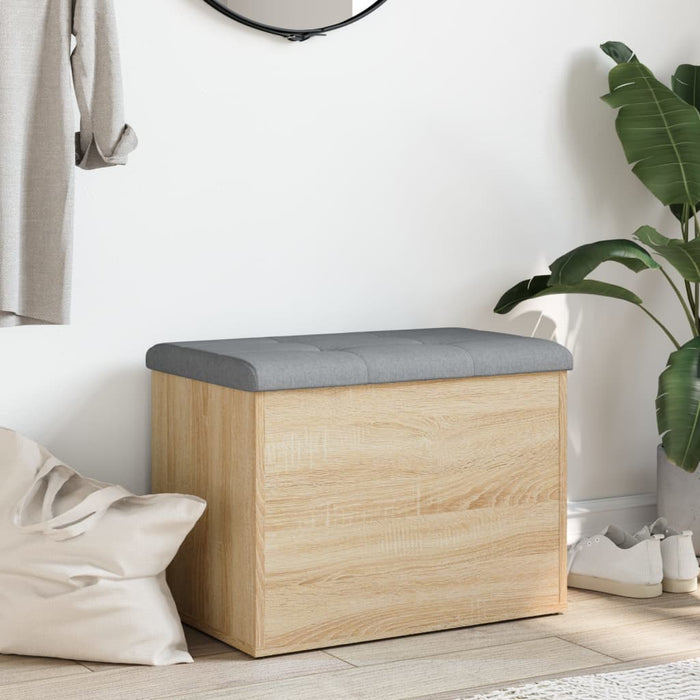 vidaXL Panca Portaoggetti Rovere Sonoma 62x42x45 cm Legno Multistrato