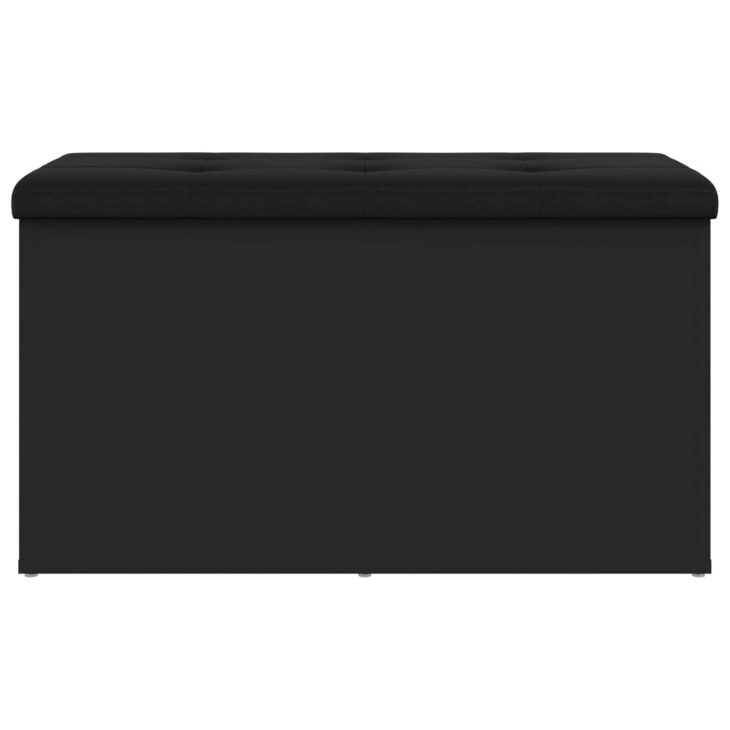 Panca Portaoggetti Nera 82x42x45 cm in Legno Multistrato 835048