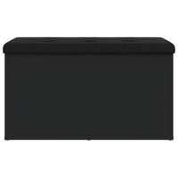 Panca Portaoggetti Nera 82x42x45 cm in Legno Multistrato 835048