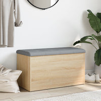 Panca Portaoggetti Rovere Sonoma 82x42x45 cm Legno Multistrato