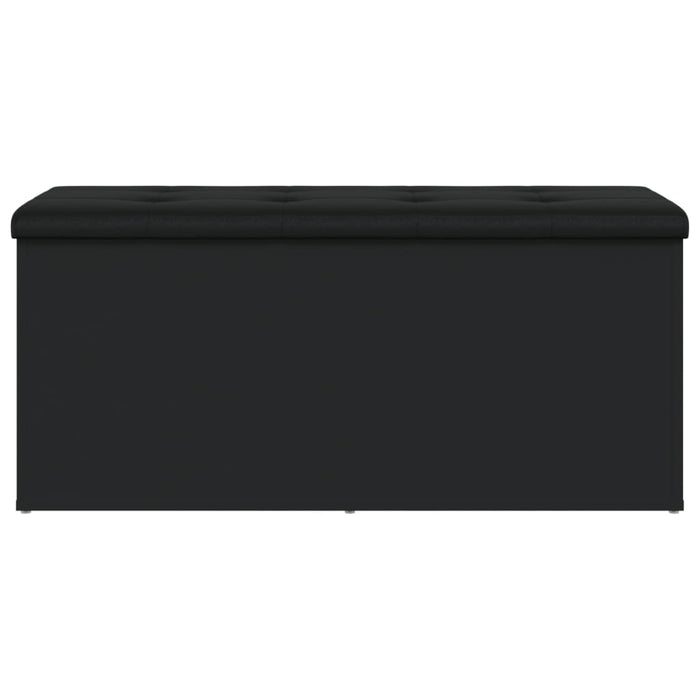 Panca Portaoggetti Nera 102x42x45 cm in Legno Multistrato