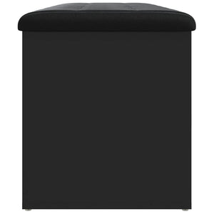 Panca Portaoggetti Nera 102x42x45 cm in Legno Multistrato