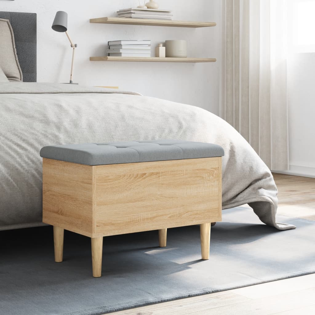 Panca Portaoggetti Rovere Sonoma 62x42x46 cm Legno Multistrato 835070