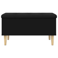 Panca Portaoggetti Nera 82x42x46 cm in Legno Multistrato 835076