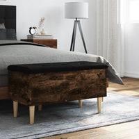 Panca Portaoggetti Rovere Fumo 82x42x46 cm Legno Multistrato 835079