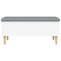 Panca Portaoggetti Bianca 102x42x46 cm in Legno Multistrato 835082