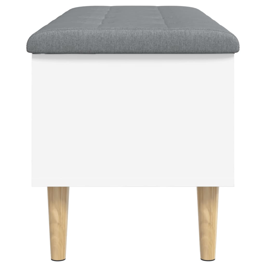 Panca Portaoggetti Bianca 102x42x46 cm in Legno Multistrato 835082