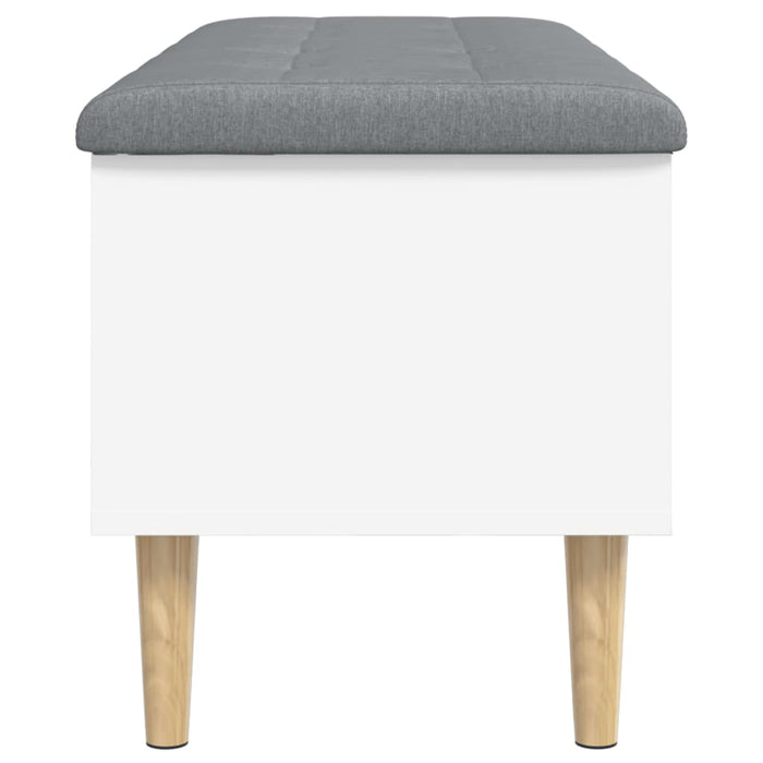 Panca Portaoggetti Bianca 102x42x46 cm in Legno Multistrato 835082