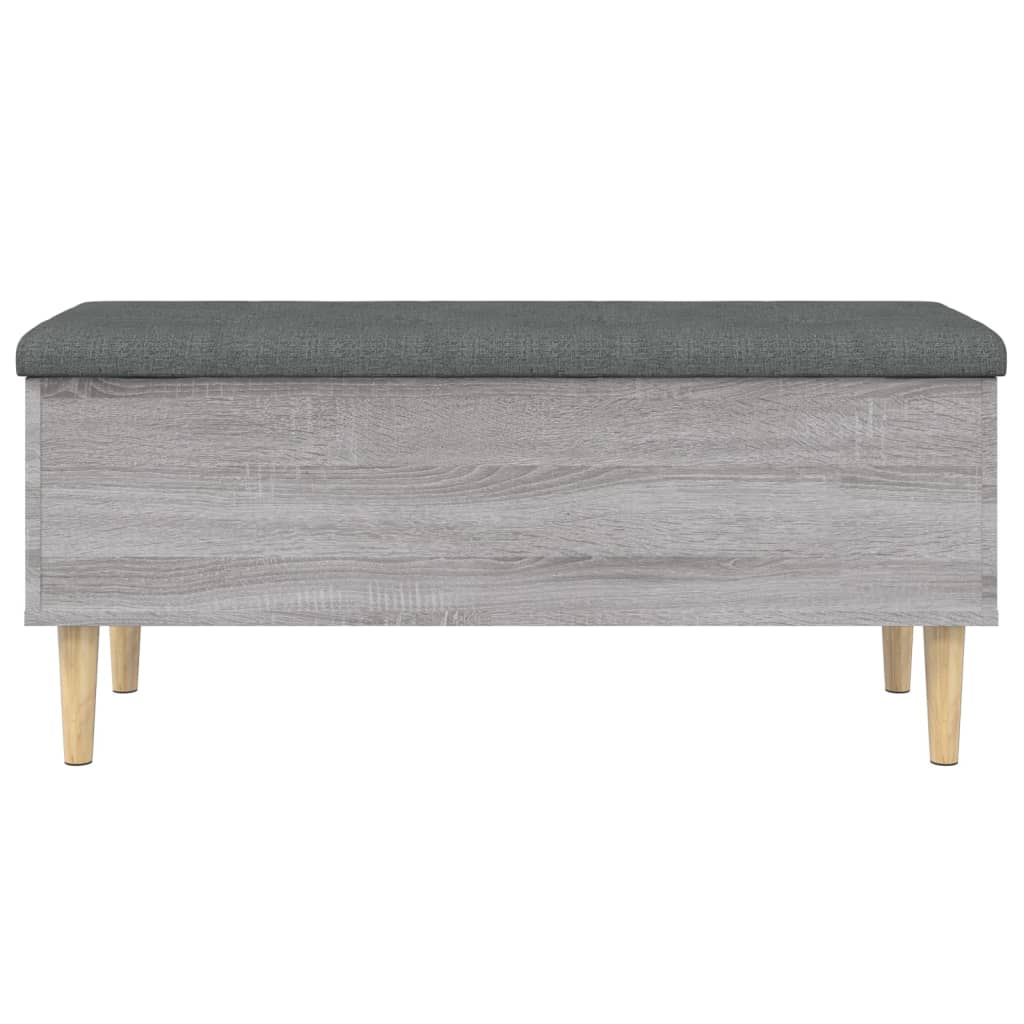 Panca Portaoggetti Grigio Sonoma 102x42x46 cm Legno Multistrato 835087
