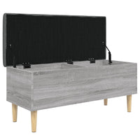 Panca Portaoggetti Grigio Sonoma 102x42x46 cm Legno Multistrato 835087
