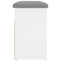 Panca Scarpiera Bianca 62x32x50 cm in Legno Massello di Argilla 835096