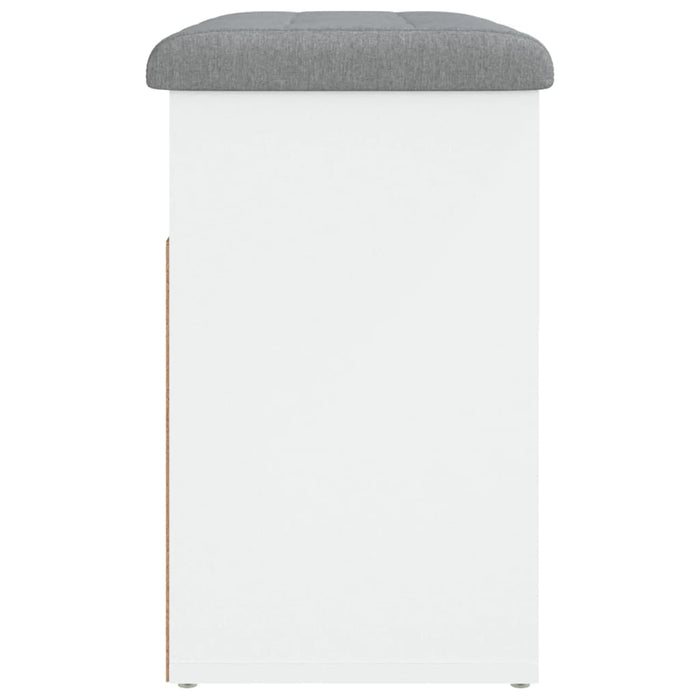 Panca Scarpiera Bianca 62x32x50 cm in Legno Massello di Argilla 835096