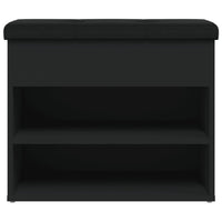 Panca Porta Scarpe Nera 62x32x50 cm in Legno Multistrato