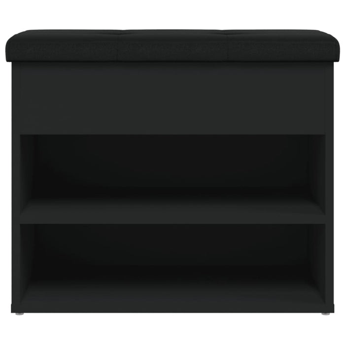 Panca Porta Scarpe Nera 62x32x50 cm in Legno Multistrato