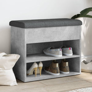 Panca Porta Scarpe Grigio Cemento 62x32x50cm Legno Multistratocod mxl 85664