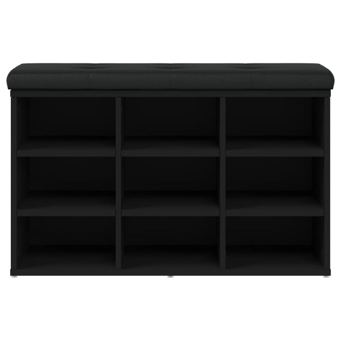 Panca Porta Scarpe Nera 82x32x50 cm in Legno Multistrato