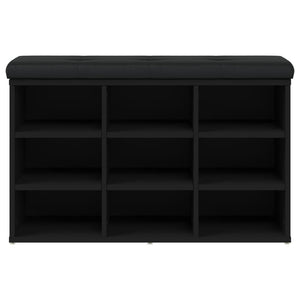 Panca Porta Scarpe Nera 82x32x50 cm in Legno Multistrato 835104