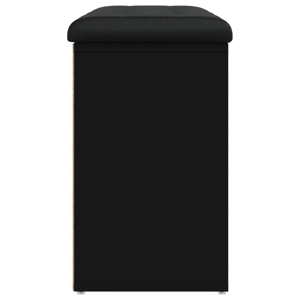 Panca Porta Scarpe Nera 82x32x50 cm in Legno Multistrato 835104