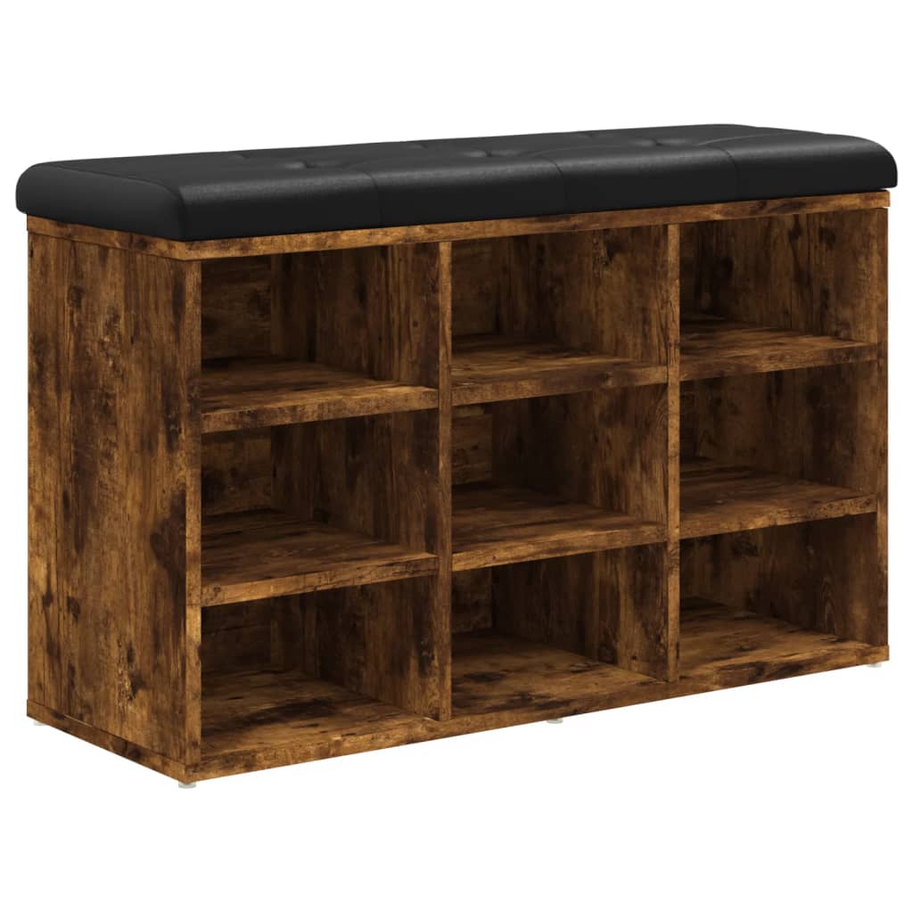 Panca Porta Scarpe Rovere Fumo 82x32x50 cm Legno Multistrato 835107