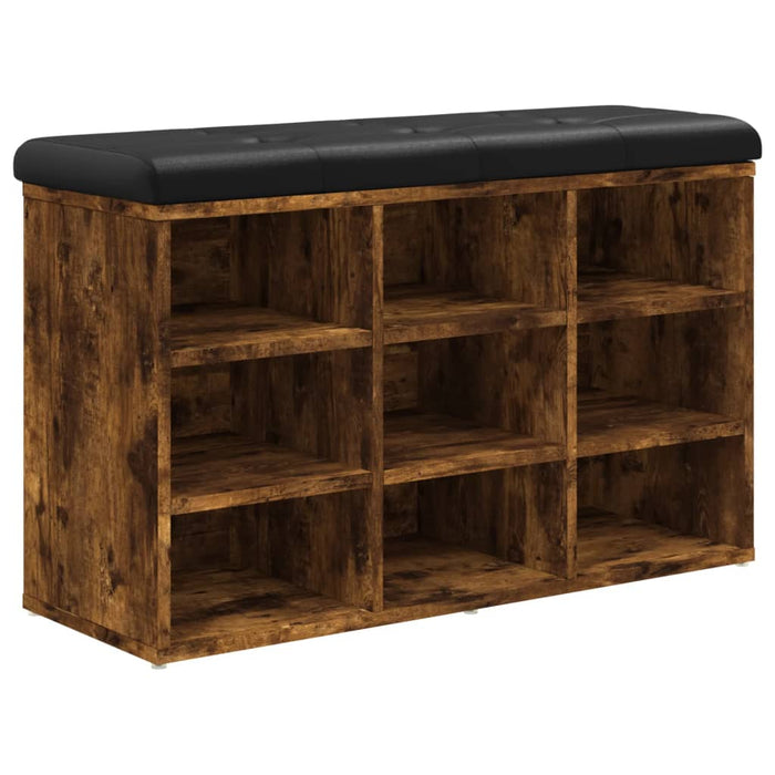 Panca Porta Scarpe Rovere Fumo 82x32x50 cm Legno Multistrato 835107