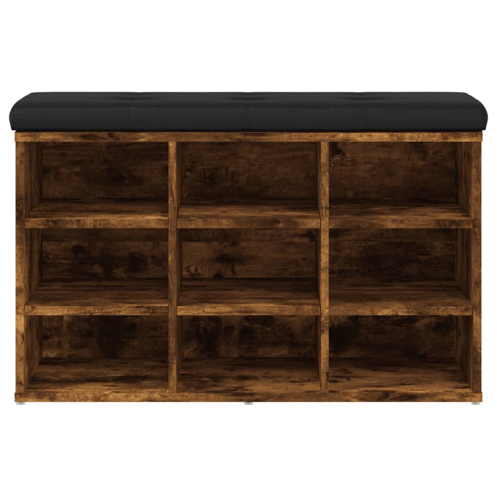 Panca Porta Scarpe Rovere Fumo 82x32x50 cm Legno Multistrato 835107
