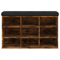 Panca Porta Scarpe Rovere Fumo 82x32x50 cm Legno Multistrato 835107