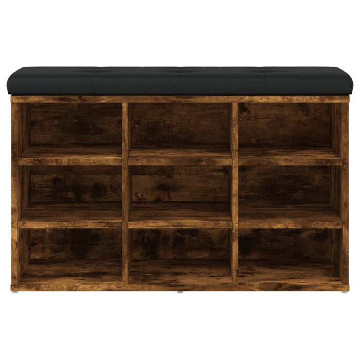 Panca Porta Scarpe Rovere Fumo 82x32x50 cm Legno Multistrato 835107