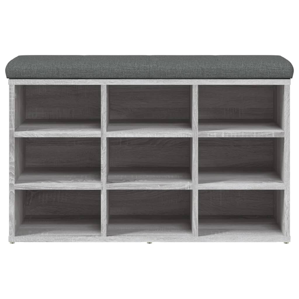 Panca Porta Scarpe Grigio Sonoma 82x32x50 cm Legno Multistrato 835108