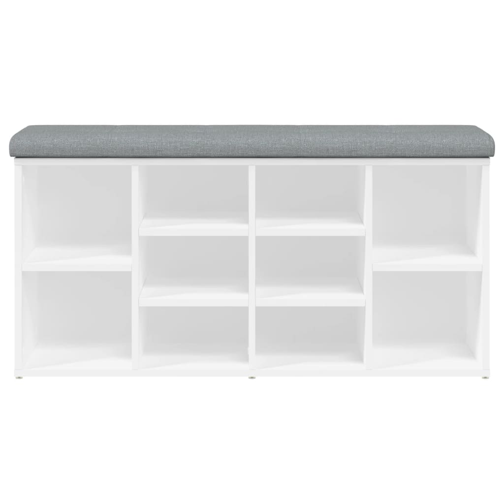 Panca Porta Scarpe Bianca 102x32x50 cm in Legno Multistrato