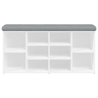 Panca Porta Scarpe Bianca 102x32x50 cm in Legno Multistrato