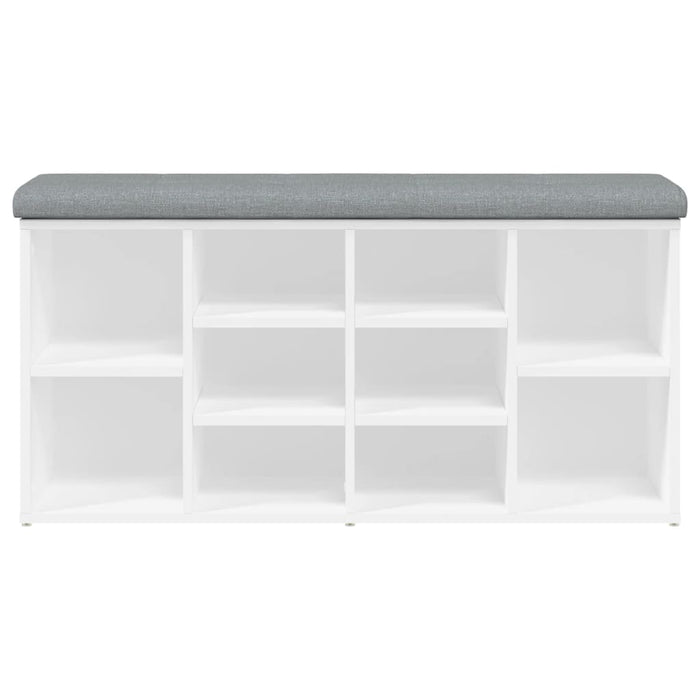 Panca Porta Scarpe Bianca 102x32x50 cm in Legno Multistrato