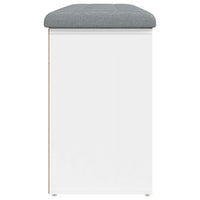 Panca Scarpiera Bianca 102x32x50 cm in Legno Massello di Argilla 835110