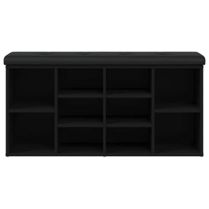 Panca Porta Scarpe Nera 102x32x50 cm in Legno Multistrato 835111