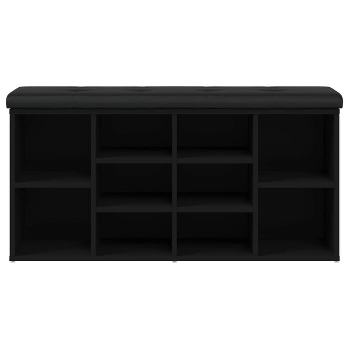 Panca Porta Scarpe Nera 102x32x50 cm in Legno Multistrato 835111