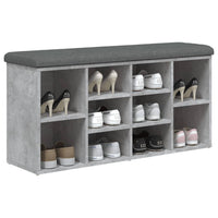 Panca Porta Scarpe Grigio Cemento 102x32x50cm Legno Multistrato 835113