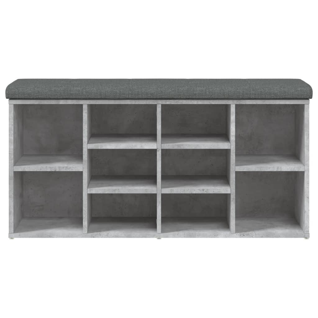 Panca Porta Scarpe Grigio Cemento 102x32x50cm Legno Multistrato 835113