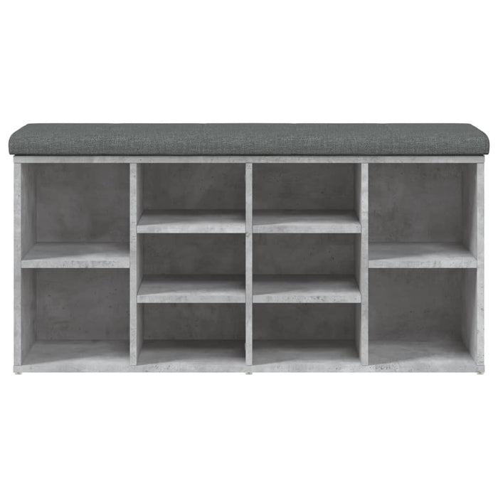 Panca Porta Scarpe Grigio Cemento 102x32x50cm Legno Multistrato 835113