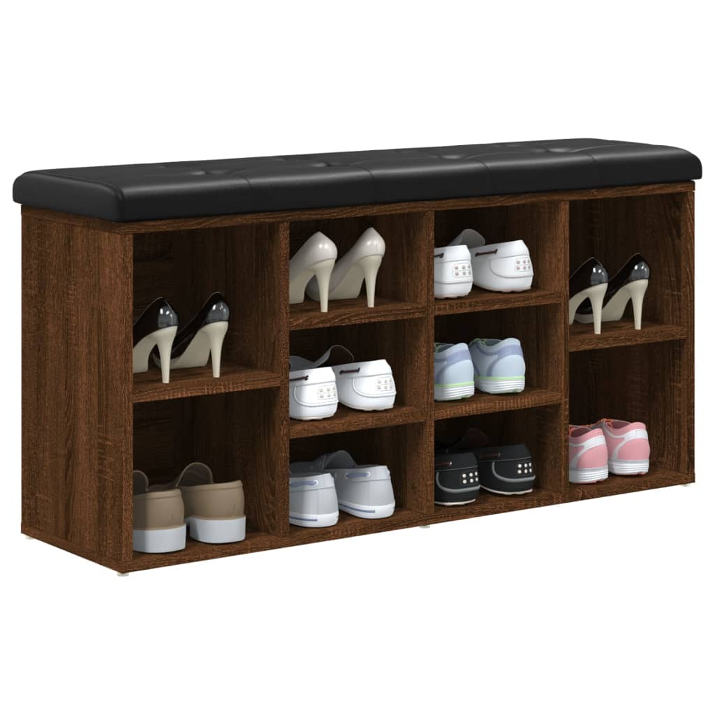 Panca Porta Scarpe Rovere Marrone 102x32x50cm Legno Multistrato 835116