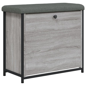 Panca Portascarpe Cassetto Ribaltabile Grigio Sonoma 62x32x56cm 835120