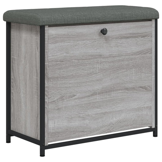 Panca Portascarpe Cassetto Ribaltabile Grigio Sonoma 62x32x56cm 835120