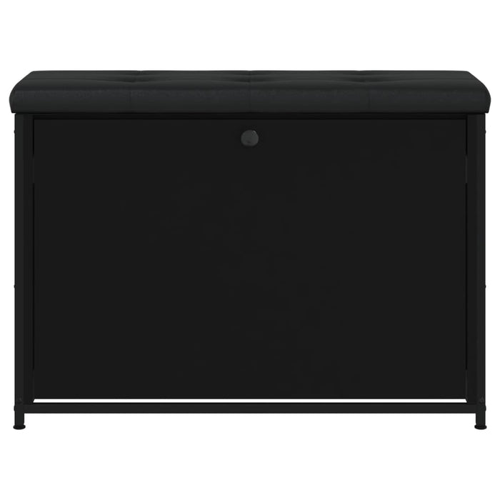 Panca Porta Scarpe con Cassetto Ribaltabile Nera 82x32x56 cm 835122