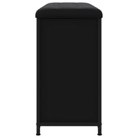 Panca Porta Scarpe con Cassetto Ribaltabile Nera 82x32x56 cm 835122