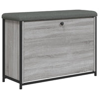 Panca Portascarpe Cassetto Ribaltabile Grigio Sonoma 82x32x56cm