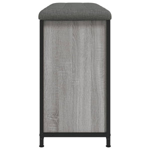 Panca Portascarpe Cassetto Ribaltabile Grigio Sonoma 82x32x56cm