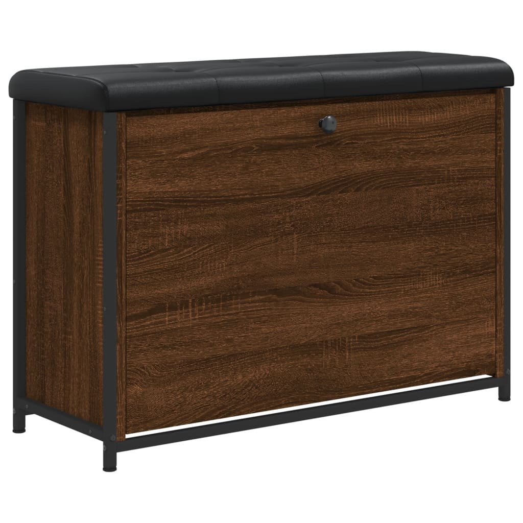 Panca Portascarpe Cassetto Ribaltabile Rovere Marrone 82x32x56 835126