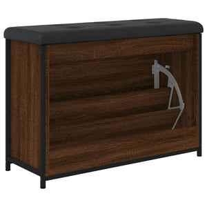 Panca Portascarpe Cassetto Ribaltabile Rovere Marrone 82x32x56 835126