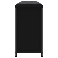 Panca Porta Scarpe con Cassetto Ribaltabile Nera 102x32x56 cm 835127