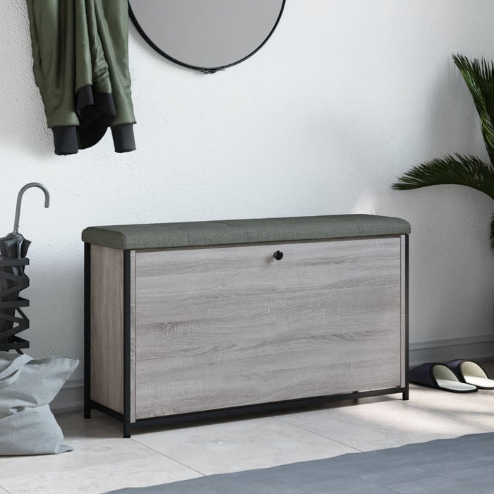Panca Portascarpe Cassetto Ribaltabile Grigio Sonoma 102x32x56 835130